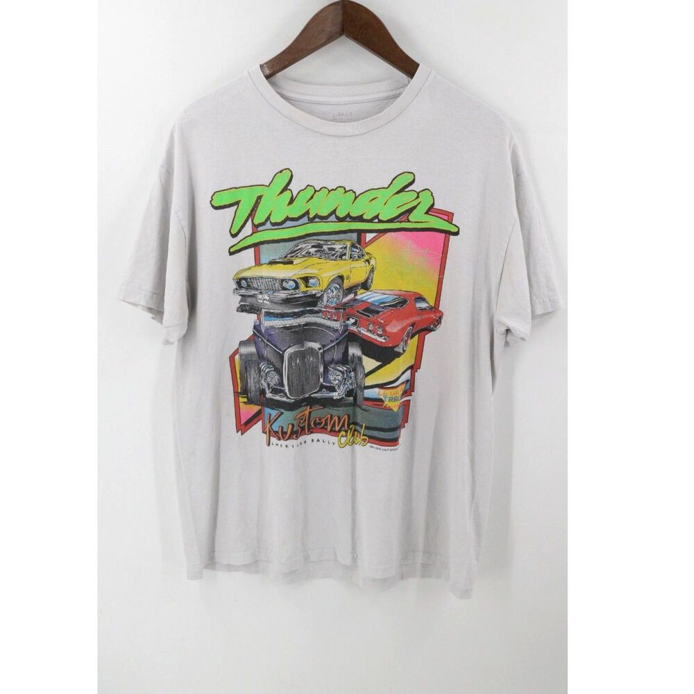 J. Galt White T-Shirt 1984 John Galt Garage Racing Graphic Print One Size